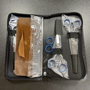 Gimars Titanium Coated Stainless Steel 5 in 1 Pet Grooming Scissors Set